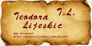 Teodora Lijeskić vizit kartica